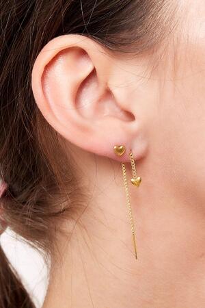 Boucles d'oreilles coeur en acier inoxydable Argenté h5 Image3